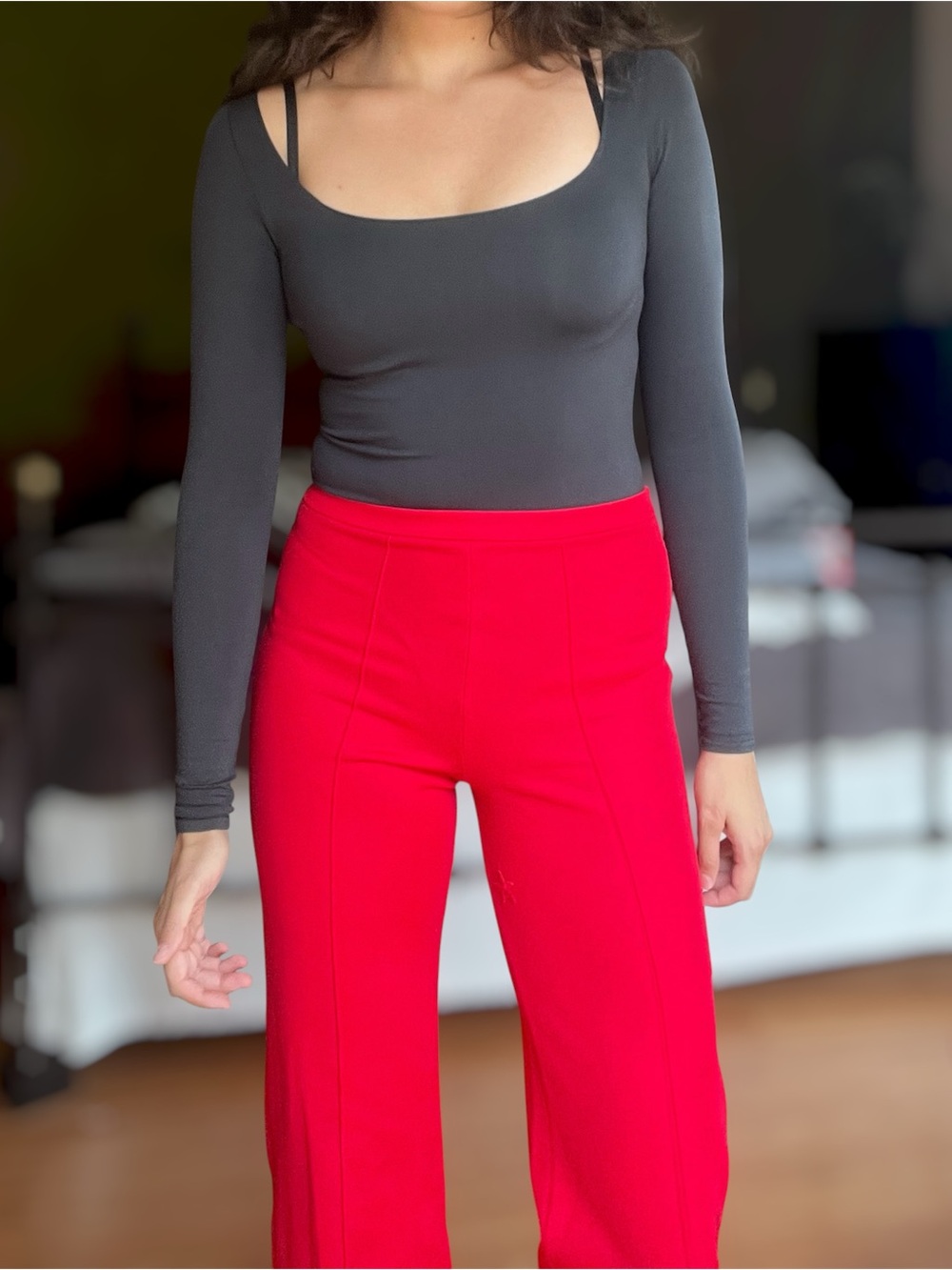 1950s vintage red wide leg retro star pants!